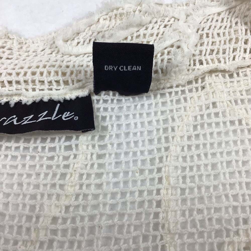 Frazzle Beige Textured Open-Knit Button-Front Cardigan XXL Boho Coverup - Picture 5 of 8